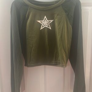 Green Cropped Star Top